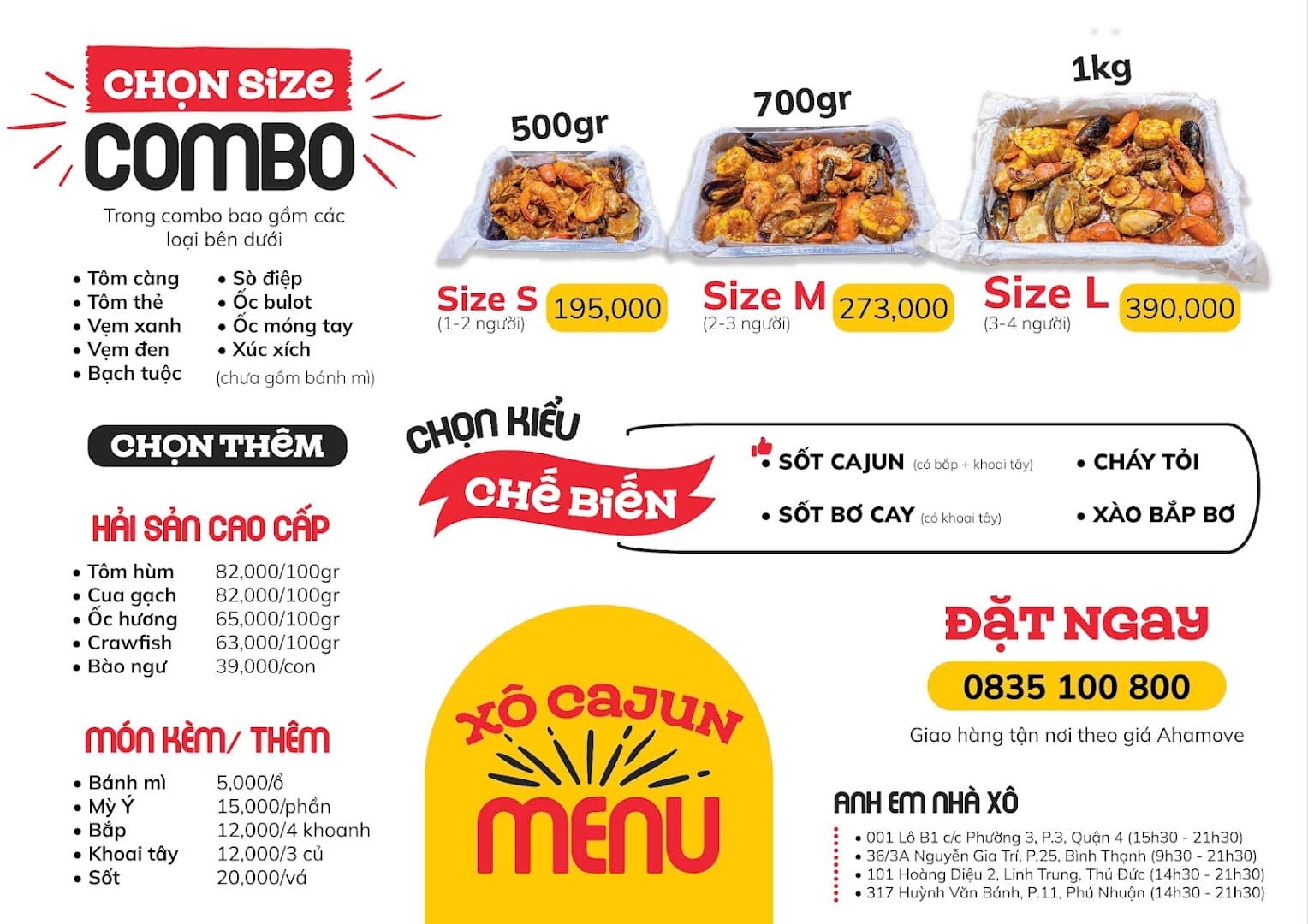 Xô hải sản sốt Cajun