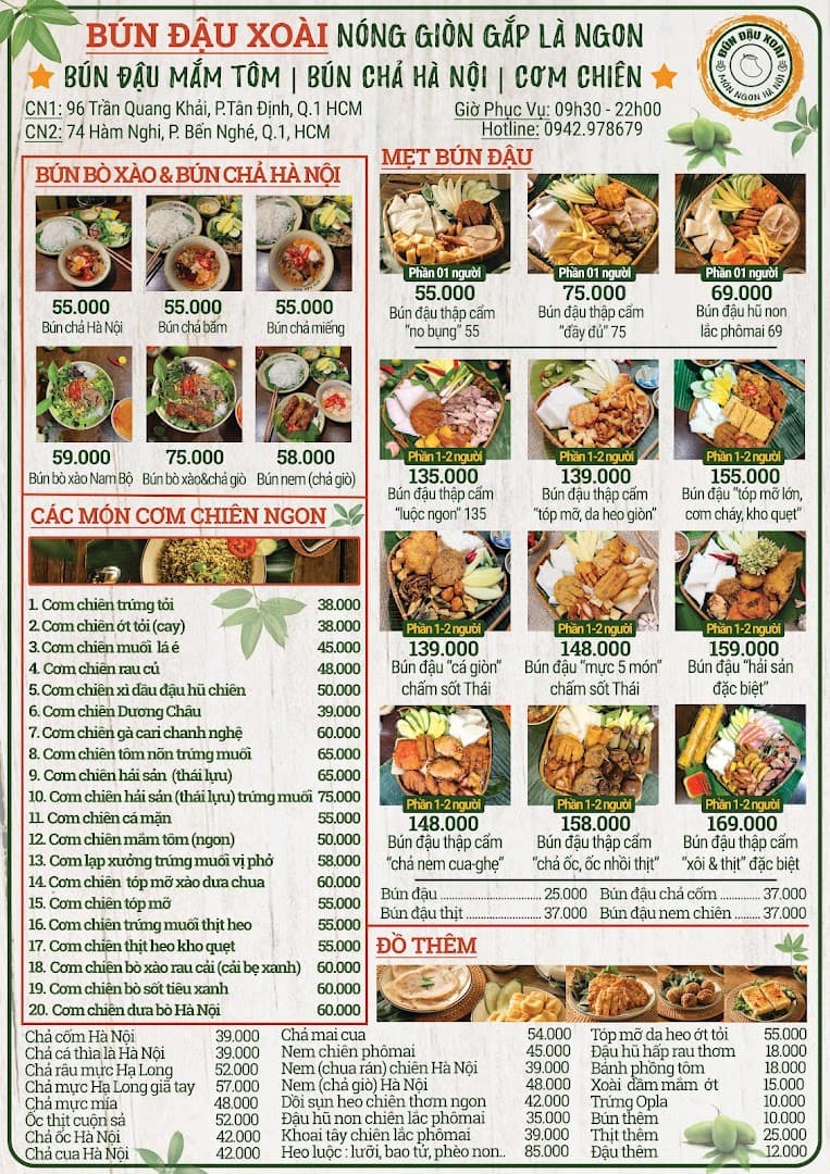 Bún Đậu Xoài, Bún Đậu Mắm Tôm Hà Nội.