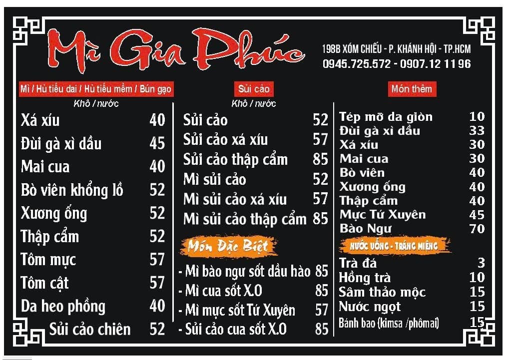 Mì Khô Xá Xíu Gia Phúc