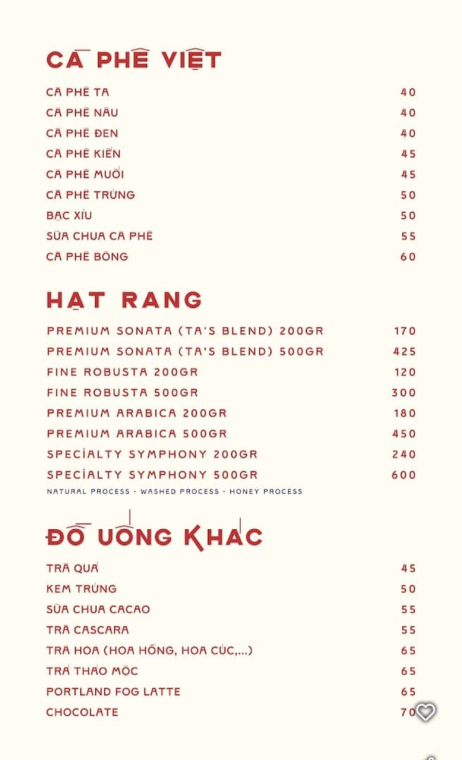 Ta Cà Phê 4(Roastery- HaNoi Old Quarter Specialty Coffee)